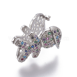 Латунные микро проложить кубического циркония слайд подвески ZIRC-F099-21P