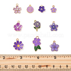 20 шт. 10 стиля подвески из цветочного сплава с эмалью&nbsp;ENAM-FP0002-13