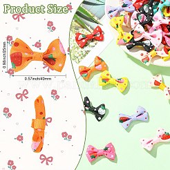 100 шт. 10 цвета клубничный узор полиэстер банты украшения аксессуары&nbsp;AJEW-CJ0001-72
