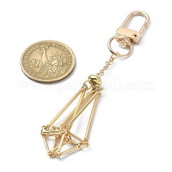 真鍮の空の石ホルダーポーチペンダント装飾  合金回転式ナスカン付き  18KGP本金メッキ  9.85cm&nbsp;HJEW-TA00101-01