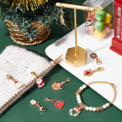 10шт 10 стиля рождественские темы сплава эмаль подвески HJEW-FG0001-15