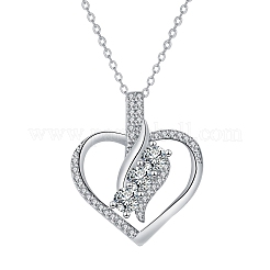 День святого Валентина латунные микропаве прозрачные кубические цирконии сердечки подвески ожерелья для женщин FS-WG242A9-01