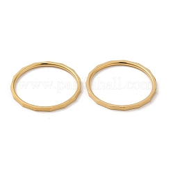 イオンプレーティング（IP）304ステンレススチール指輪  ゴールドカラー  内径：18mm&nbsp;RJEW-I101-02C-G
