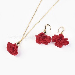 Set di gioielli con decorazioni di stoffa&nbsp;SJEW-JS00990