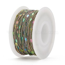 Placcatura ionica (ip) catene figaro in acciaio inossidabile 304&nbsp;CHS-N002-03MC