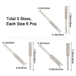 18 pz. 3 mole per affilatura in acciaio inossidabile 304 diamantate&nbsp;AJEW-GF0004-37