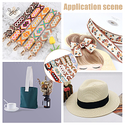 12 ярд 6-х цветных плоских полиэстеровых лент с ромбами для вышивки OCOR-WR0001-14