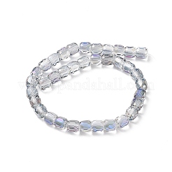 電気メッキオペークガラスビーズ  ファセットバレル  パープル  10x10mm  穴：1mm&nbsp;GLAA-F108-10A-15