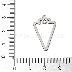 201ステンレススチールコネクタチャーム  三角リンク  ステンレス鋼色  27x16x1mm  穴：1.5~2mm&nbsp;SA-CBA0460-11P