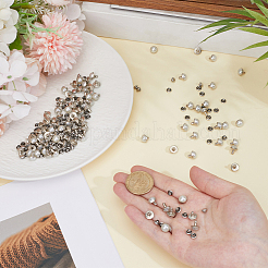 100 шт. латунь с заклепками из стеклянного жемчуга&nbsp;KK-CL0001-02