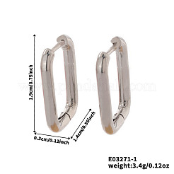 Элегантные прямоугольные латунные серьги-кольца BN8736-1