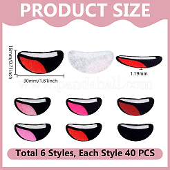 240 pièce 6 styles de bouche de poupée artisanale en feutre&nbsp;DOLL-NB0001-04