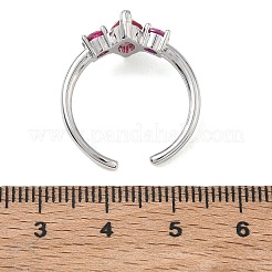 Offene Manschettenringe aus Messing mit Mikropavé und Zirkonia für Damen&nbsp;RJEW-L343-14P-01