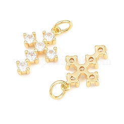 Ciondoli pasquali in ottone con micro pavé di zirconi cubici trasparenti&nbsp;KK-P353-09G