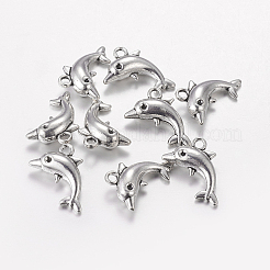Тибетском стиле сплава дельфин подвески&nbsp;TIBEP-1076-AS-FF