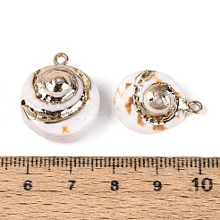 Galvanisierte Anhänger aus natürlichen Muscheln&nbsp;SSHEL-T017-45