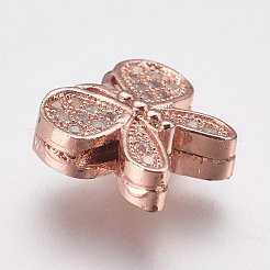 Perline zirconi micro pave  in ottone&nbsp;ZIRC-E143-60RG