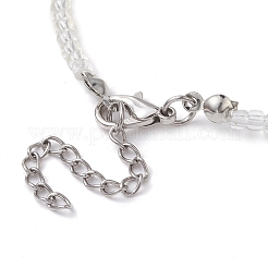 Колье с подвеской в виде вишни из стеклянных семян NJEW-JN04648