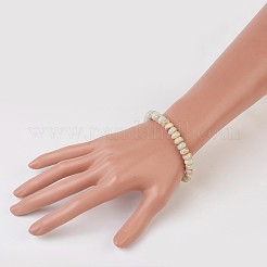 合成アクアテラジャスパービーズストレッチブレスレット  そろばん  2-1/8インチ（5.4cm）  バッグ：12x9センチメートル&nbsp;BJEW-JB03715-01