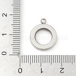 304ステンレススチールラインストーンペンダント  リング  ステンレス鋼色  16x13x3mm  穴：2mm&nbsp;STAS-S131-04P-01