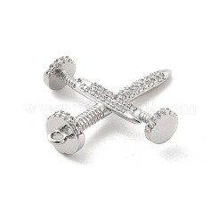 Латунные микропаве прозрачные подвески с фианитом KK-L228-44A-P