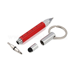 Praktischer 6-in-1 Schlüsselanhänger-Stift aus Aluminium&nbsp;LS-AJEW-R004-01P-01