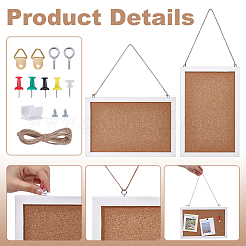 Rechteckige Kork-Pinnwand&nbsp;DJEW-WH0039-169B