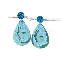 Пасхальные серьги-гвоздики из акрила и искусственной кожи.&nbsp;FS-WGEBE08-02