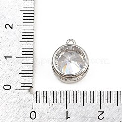 Breloques de zircone cubique clair pavés en laiton&nbsp;CU-CBAD306-24C-P