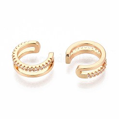 Латунные серьги-манжеты из прозрачного кубического циркония EJEW-T047-55G