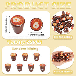 25 шт. смоляные кофейные модели украшений&nbsp;AJEW-TA0002-78