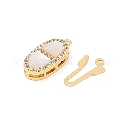 Латунные застежки из прозрачного кубического циркония с микропаве&nbsp;LS-KK-U051-01G-04