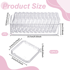 12 quadratische Aufbewahrungsbox für Armbänder aus transparentem Acryl mit Steinperlen und 1 rechteckige Aufbewahrungsboxen für Armbänder aus transparentem Acryl ohne Deckel&nbsp;CON-UN0001-07