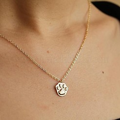 Латунные ожерелья с подвеской в виде отпечатка лапы для женщин&nbsp;FS-WGE406C-01