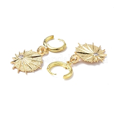 Серьги-кольца с зонтиком из прозрачного кубического циркония&nbsp;EJEW-B017-05G