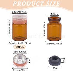 Флаконы для лабораторных образцов из янтарного стекла&nbsp;LS-AJEW-WH0513-28