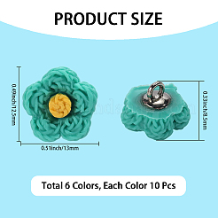 60 шт. 6-х цветные пуговицы с тремя отверстиями на пластиковой ножке&nbsp;BUTT-CY0001-26B