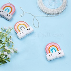 6шт 3 цвета силиконовые бусины SIL-CA0001-25