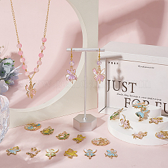 42 pièces 21 styles pendentifs en émail en alliage de placage de rack&nbsp;ENAM-SC0006-50