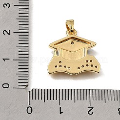 Pendentifs en laiton sertis de micro-pavés de zircone cubique transparente et d'émail noir&nbsp;CU-CBAA556-07B
