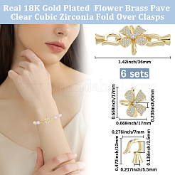 6 комплект подвесок с покрытием из латуни с цветком&nbsp;KK-BBC0021-28