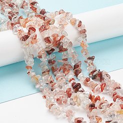 Натуральный гематоидный кварц / нитки из железистого кварца F090