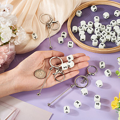 Наборы для самостоятельного изготовления брелоков из нержавеющей стали с бусинами&nbsp;KEYC-TA0001-63