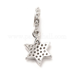 Реечное покрытие латунь микро паве кубический цирконий европейские подвески с подвесками KK-K270-11P