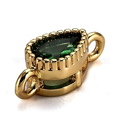 Настоящие 18k позолоченные латунные соединители с микропаве с кубическим цирконием&nbsp;ZIRC-L100-007G