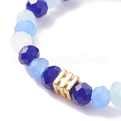 Женское кольцо на палец со стеклянными бусинами и кубом RJEW-JR00431