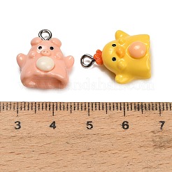 Pendentifs en résine opaque à thème animalier&nbsp;RESI-B047-06