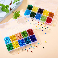 1990 шт. 20 вида прозрачных и непрозрачных стеклянных бусин&nbsp;SEED-TA0001-42