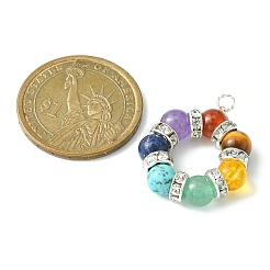 Подвески из медной проволоки с драгоценными камнями чакра PALLOY-TA00065-01