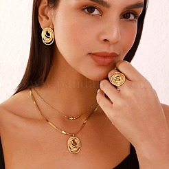 Овальное ожерелье с подвеской из нержавеющей стали 304 FS-WGE4FE8-01